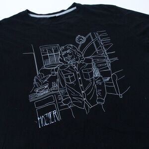 Hozier Studio Fan Art T-Shirt Mens Large Black Cotton Graphic Tee Music Concert